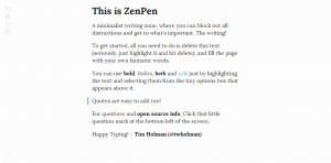 ZenPen: Free tool for minimal Distraction and Maximum Zen